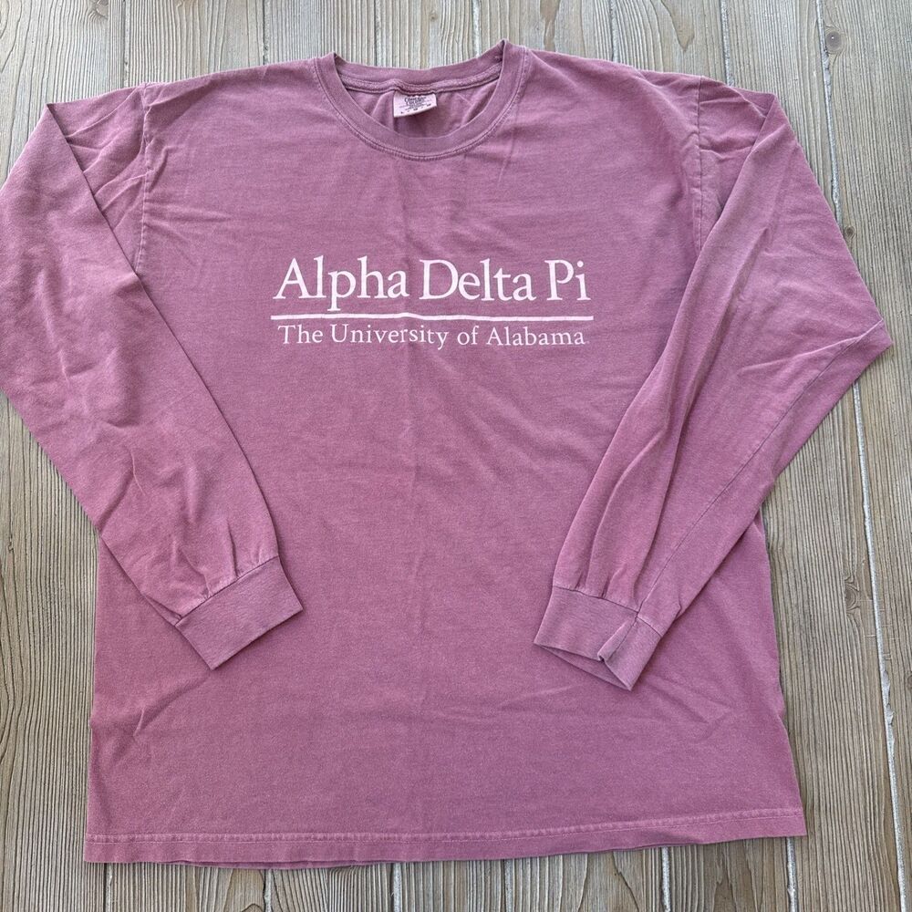 Comfort Colors Women’s Long Sleeve T Shirt Alpha Delta Pi University Alabama - L